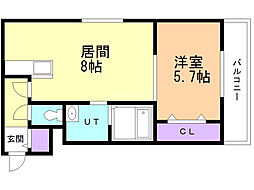 アクアトピア福住 1LDKの間取図画像