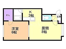 TN清田 1LDKの間取図画像