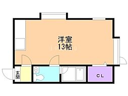 サンピアフクズミ ワンルームの間取図画像
