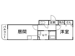 シャンティープレマ 1DKの間取図画像
