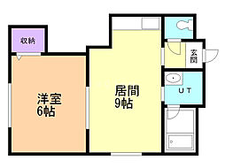 プロシード札幌 1DKの間取図画像