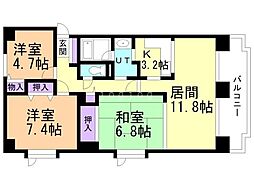プロシード豊平 3LDKの間取図画像