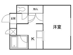 パンセ平岸 1Kの間取図画像