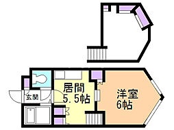 アルジャンテ平岸 1DKの間取図画像