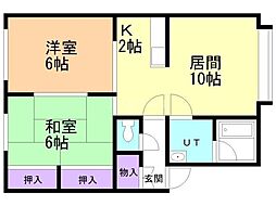 ミルリーフ 2LDKの間取図画像