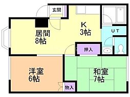 ガーデンハイム真栄 2LDKの間取図画像