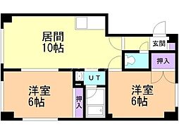 タカラメゾン月寒東 2LDKの間取図画像