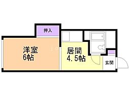 チサンマンション札幌6 1DKの間取図画像