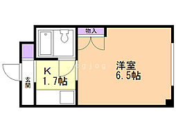 サンリバーハイツ 1Kの間取図画像