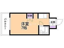 トーカン第3中の島マンション札幌第8 ワンルームの間取図画像