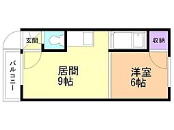 カサデューク平岸42 1LDKの間取図画像