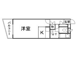 グレイシャス美園 1Kの間取図画像