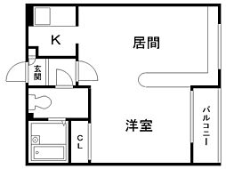 ハウスオブリザ平岸壱番館 1Kの間取図画像