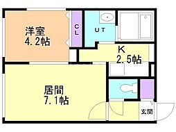 AminasT15 1LDKの間取図画像