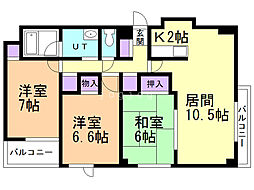 アーバンプラザサワダ 3LDKの間取図画像
