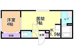 ラフィネジュ豊平公園 1LDKの間取図画像