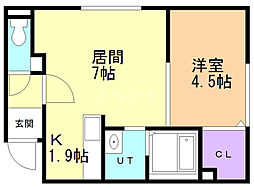 アレックス美園2 1LDKの間取図画像