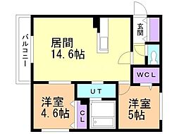 リベルタ澄川 2LDKの間取図画像