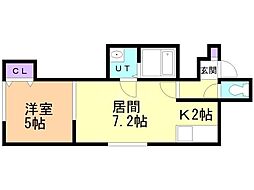 レグジー石山 1LDKの間取図画像