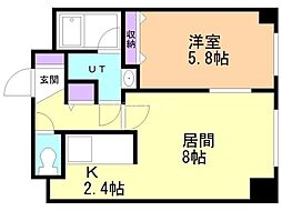 ノースパレス福住壱番館 1LDKの間取図画像