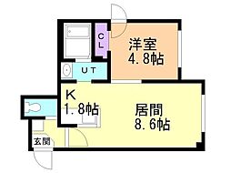 パティーナ南澄川 1LDKの間取図画像