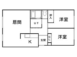ヴィラさちほ 2LDKの間取図画像