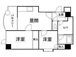 グレイス豊平 2LDKの間取図画像