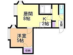 プライムハウス 1LDKの間取図画像