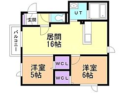 アマポーラ2・5 2LDKの間取図画像