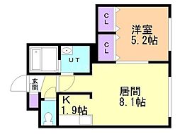 GRANDMERAUBE 1LDKの間取図画像