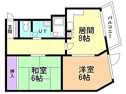 センチュリー宮北ビル 2LDKの間取図画像