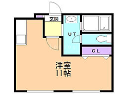 モスト豊平8-9 ワンルームの間取図画像
