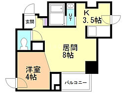 E・ビルド 1LDKの間取図画像