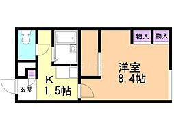 レオパレスグランデカーサ 1Kの間取図画像