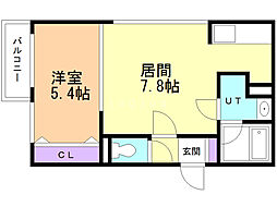 セントラルステート豊平 1LDKの間取図画像