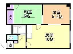レジデンス岡田 2LDKの間取図画像