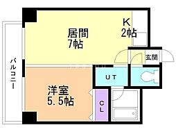 メープル月寒 3階1LDKの間取り