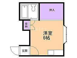 リバーサイド73 ワンルームの間取図画像