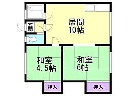 陽光マンション 2LDKの間取図画像