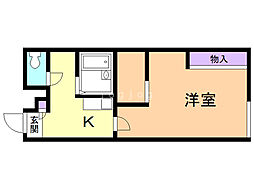 レオパレス真栄 1階1Kの間取り