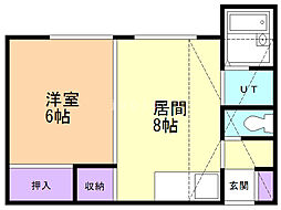 マクセル平岡 1LDKの間取図画像