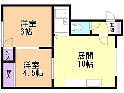パークハイツ2 2LDKの間取図画像