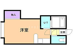 中の島JMハウス ワンルームの間取図画像