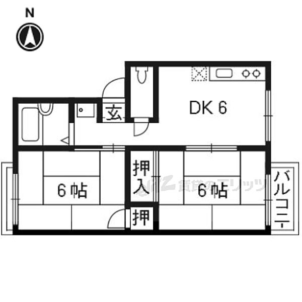 京都府京都市西京区松尾大利町(賃貸アパート2DK・2階・42.00㎡)の写真 その2
