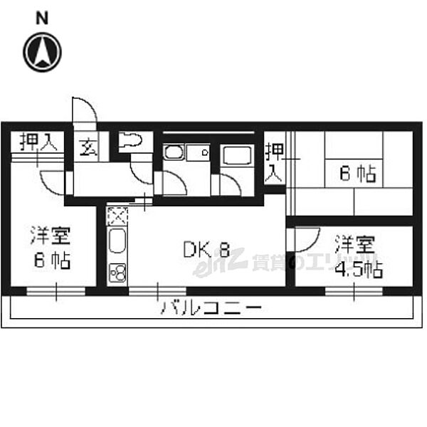 パークサイド桂 302｜京都府京都市西京区大枝中山町(賃貸マンション3DK・3階・60.00㎡)の写真 その2