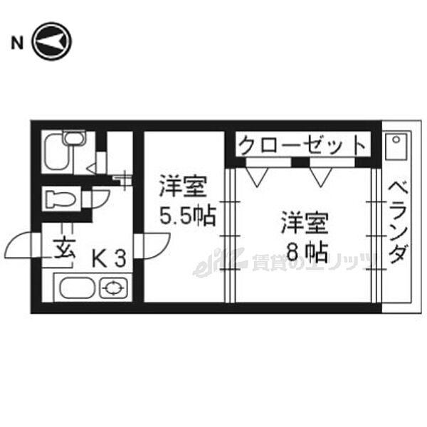 リ・ミラリオ 503｜京都府京都市右京区梅津中村町(賃貸マンション2K・4階・31.00㎡)の写真 その2