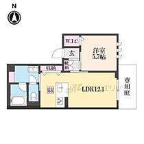 京都府京都市右京区太秦多藪町（賃貸マンション1LDK・1階・43.83㎡） その2