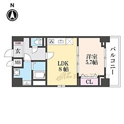 JR山陰本線 亀岡駅 徒歩5分の賃貸マンション 7階1LDKの間取り