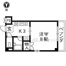 Stable梅津 1Kの間取図画像