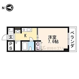 JR山陰本線 亀岡駅 徒歩9分の賃貸マンション 3階ワンルームの間取り